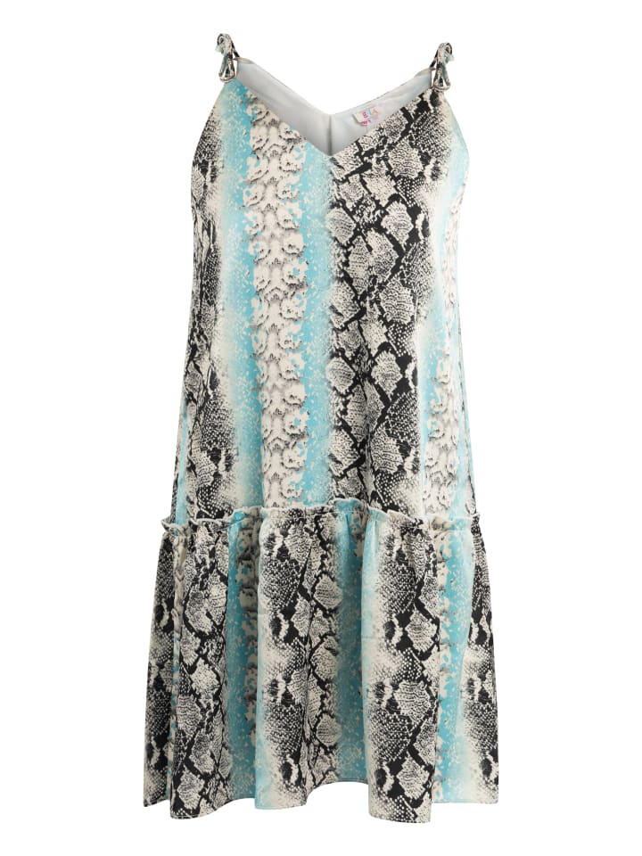 Damen Minikleid Mit Schlangenprint in Blau Mehrfarbig
