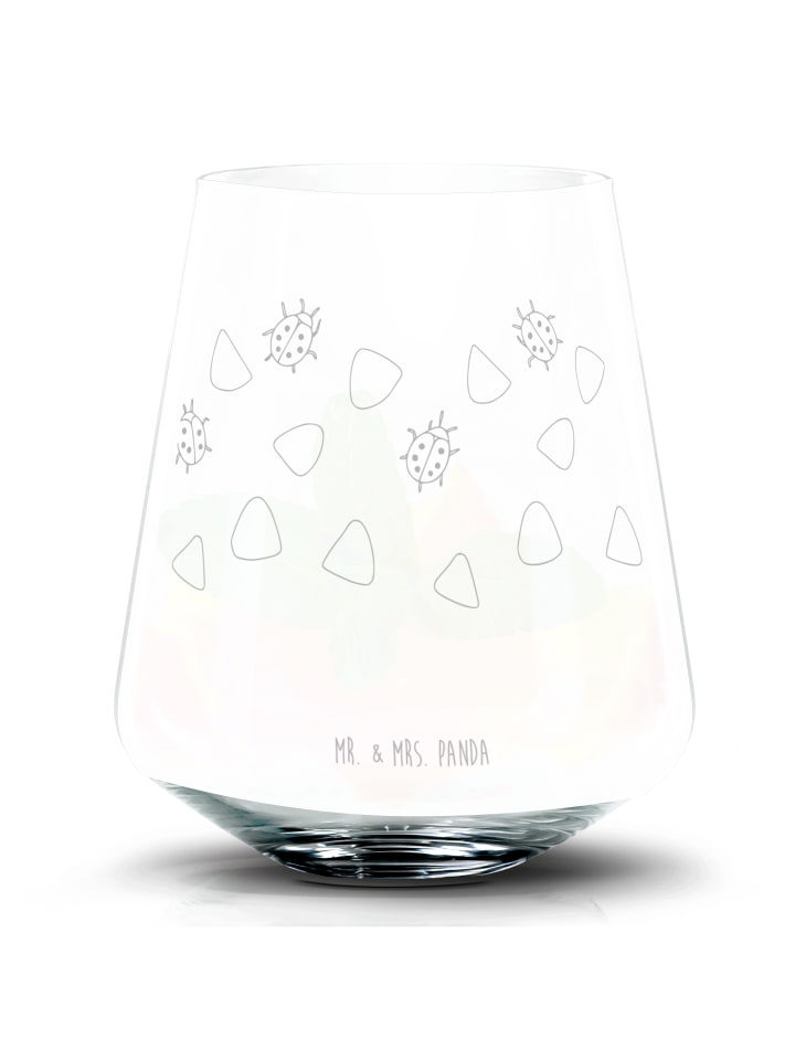 Blümchentailglas Marienkäfer Design ohne Spruch in Weiß