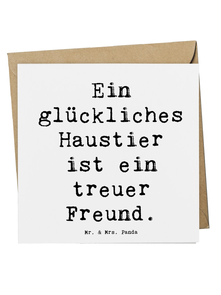 Grußkarte Spruch Haustiere pflegen mit Spruch in Weiß