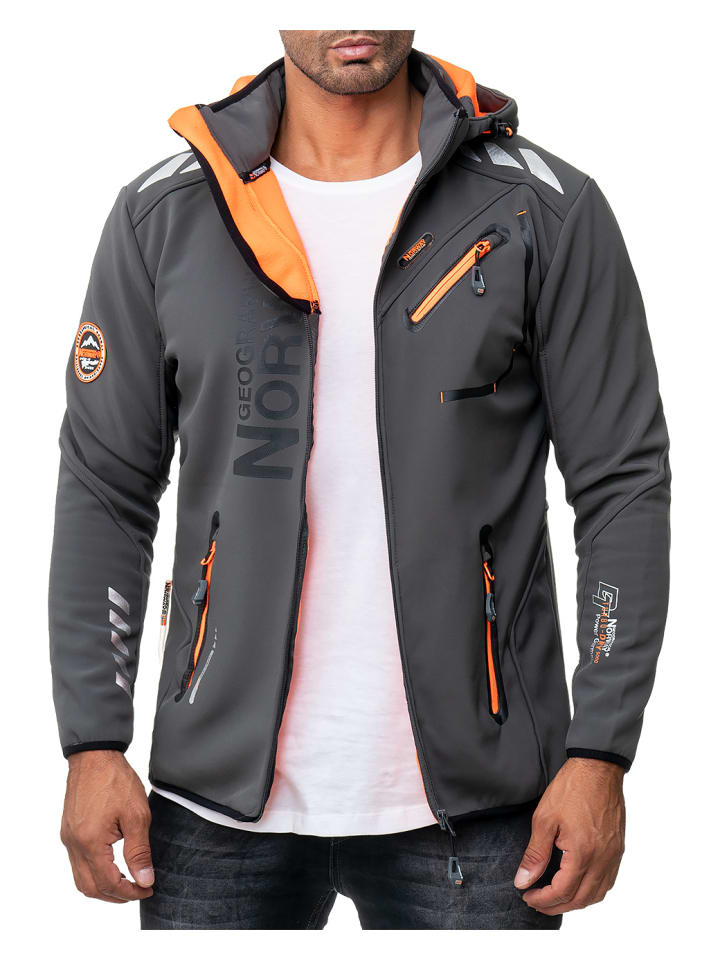 Herren Regular Fit Softshelljacke in Dark Grey