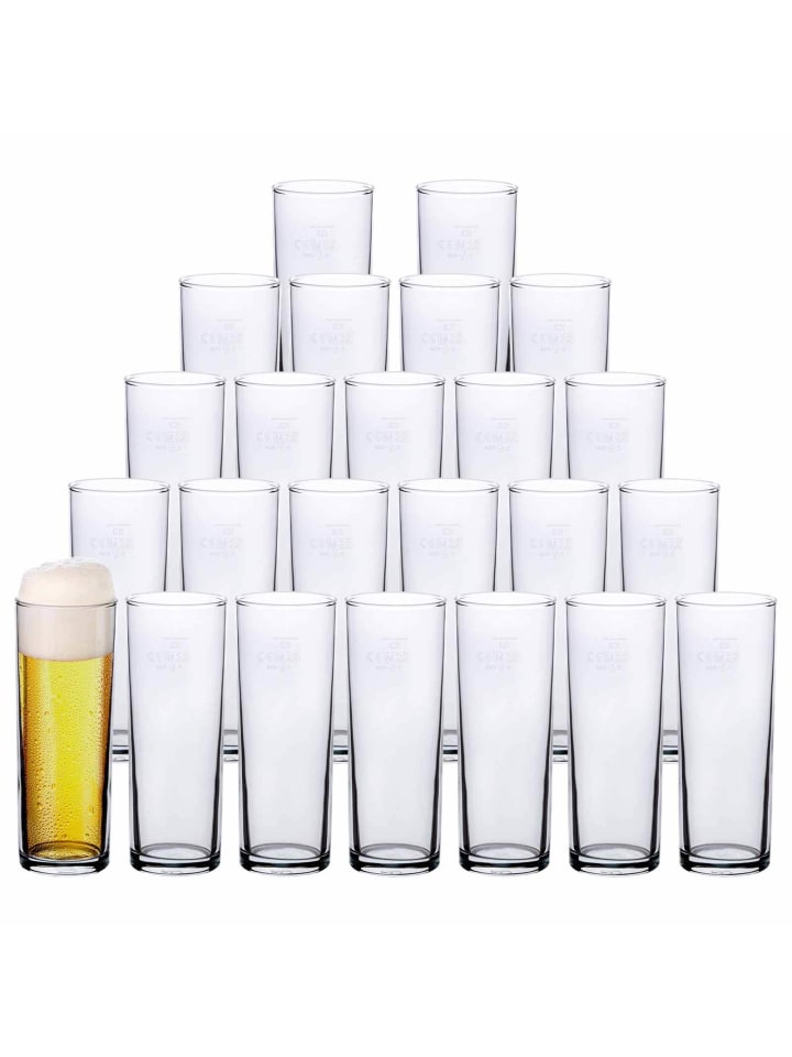 24er Set Kölschgläser geeicht Stange in 0,2 l in transparent