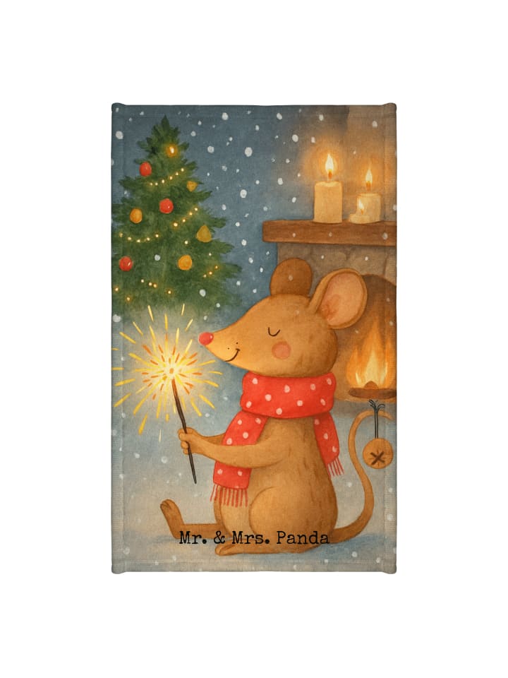 Handtuch Maus Weihnachten Design ohne Spruch in Weiß