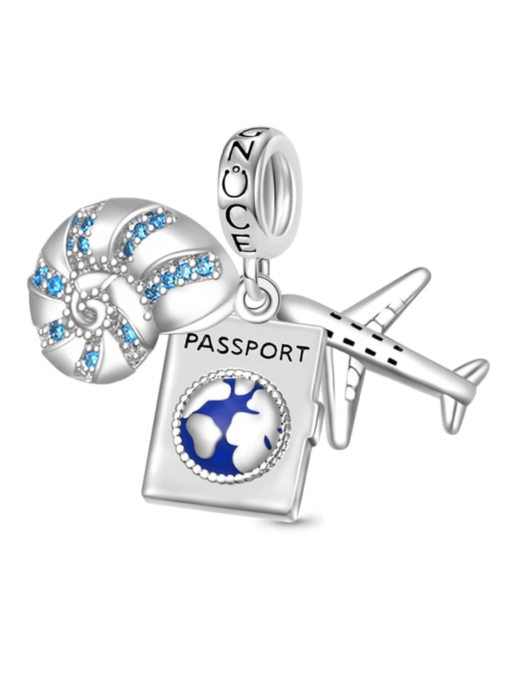 Platinbeschichtete Silberlegierung Charm Urlaub