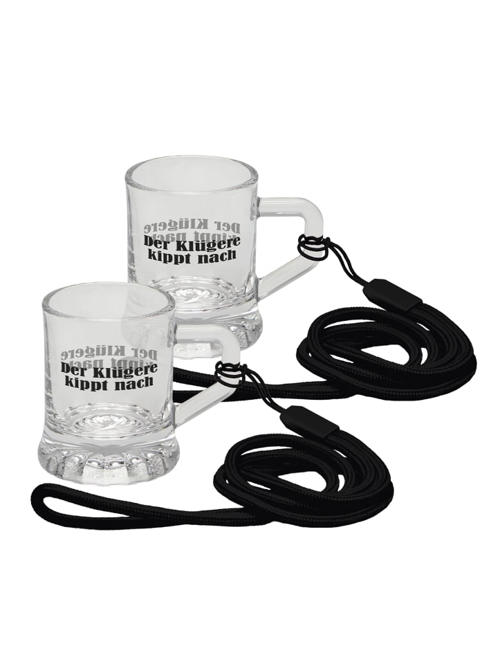 Shotglas Der Klügere kippt nach in Klar - 25ml