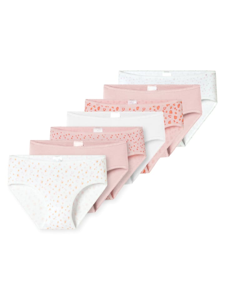 Slip 7er Pack in Weiß/Rosa