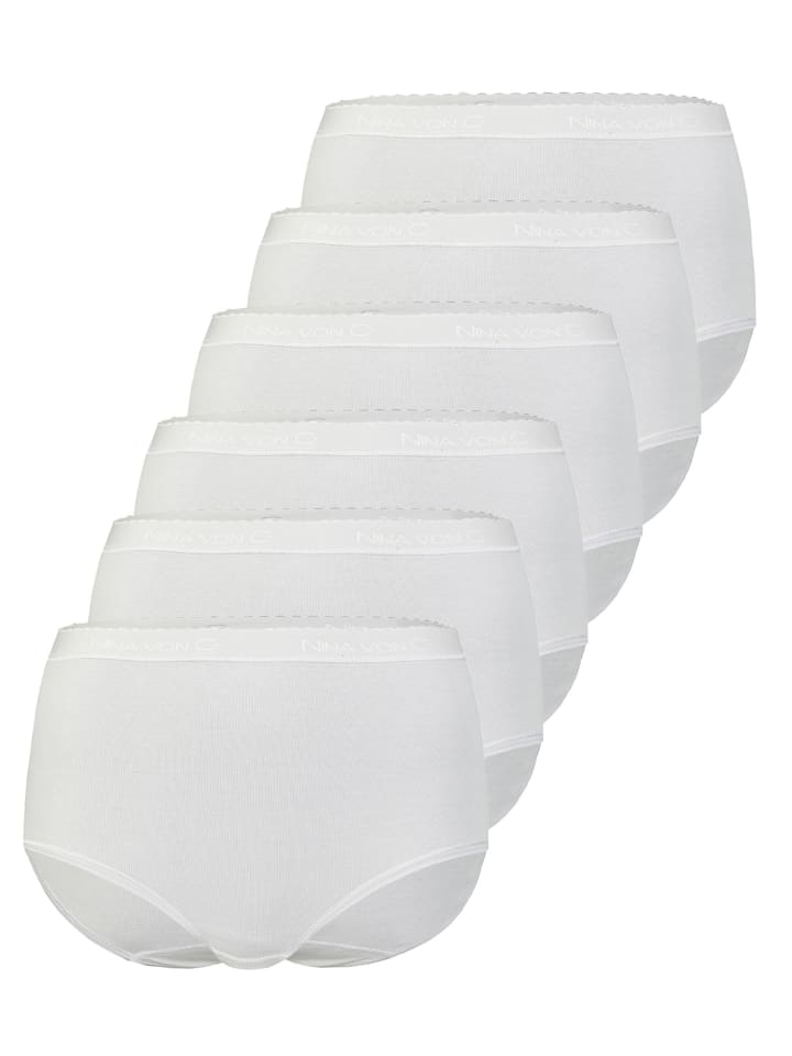 6er Pack Damen Taillenslip in weiss