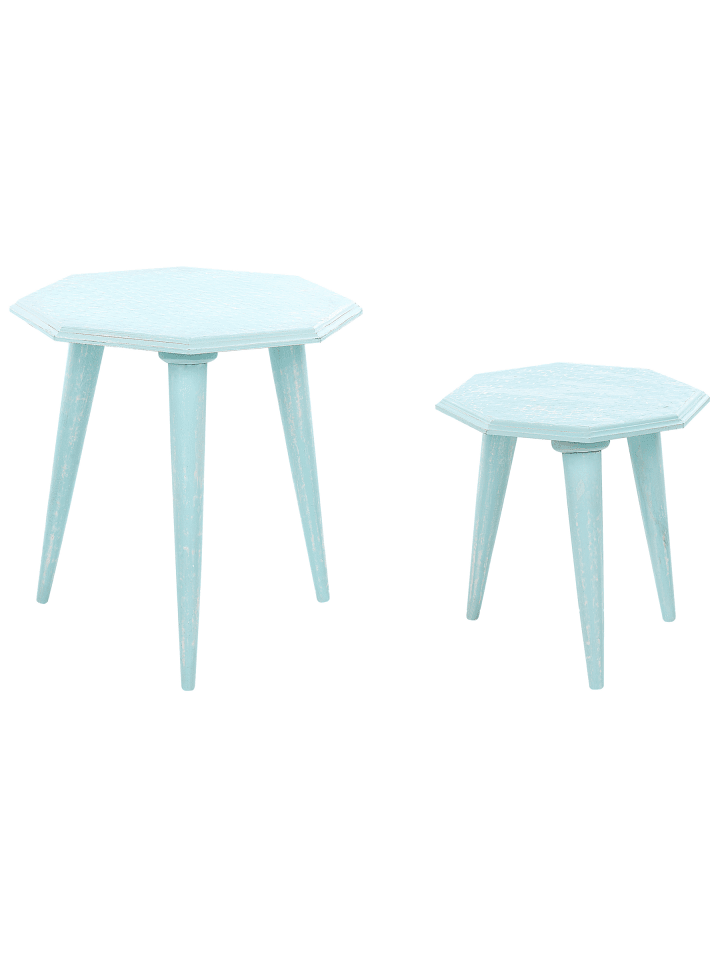 2er-Set Beistelltisch KANRI in Blau