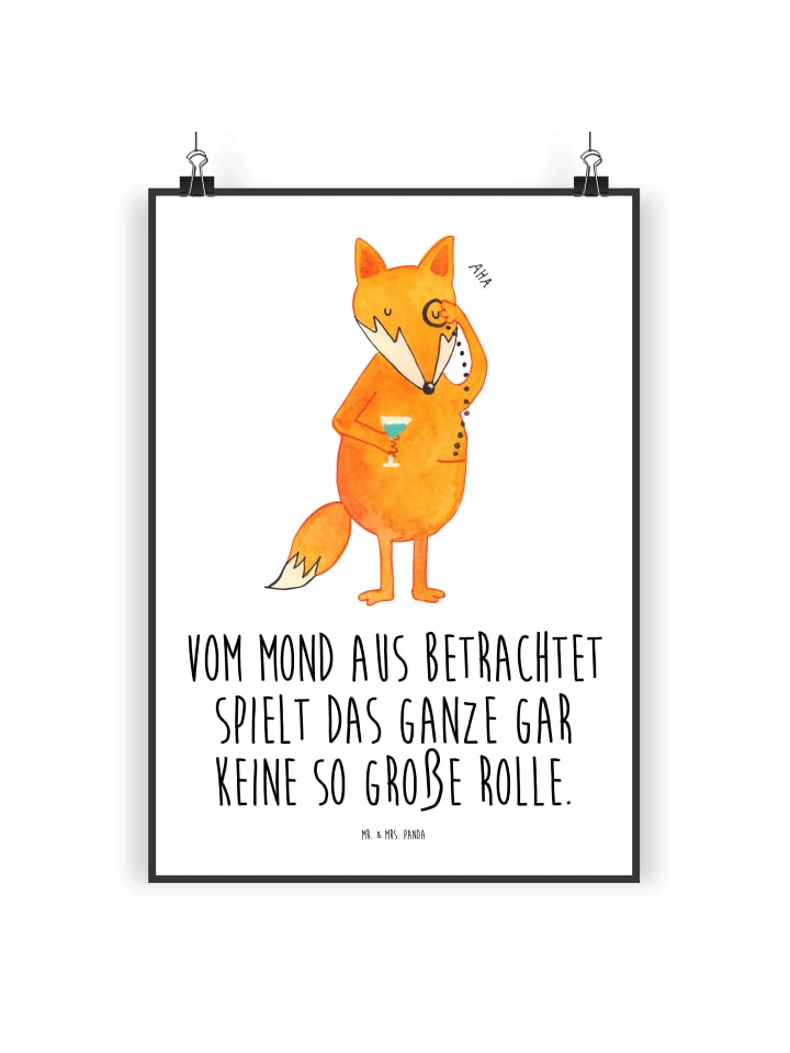 Poster Fuchs Lord mit Spruch in Weiß