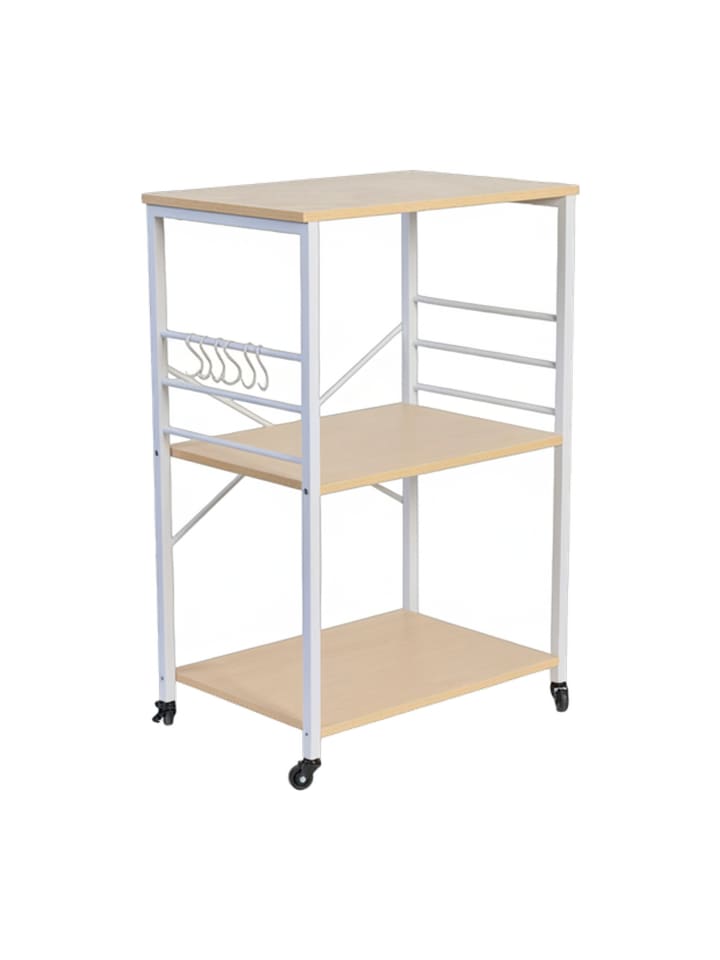Küchenrollwagen in Natur/ Weiß - (B)60x (H)89 x (T)40 cm