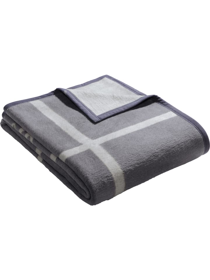 Jacquard, Baumwollmischung Wohndecke in grau