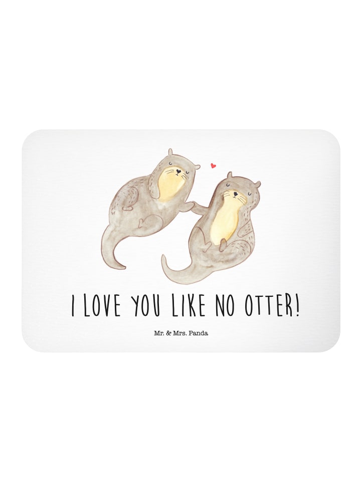 Kühlschrankmagnet Otter Hände halten mit Spruch in Weiß