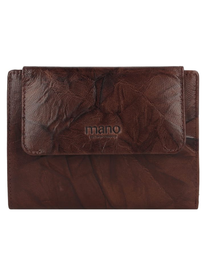 Donna Aurona Geldbörse RFID Leder 14 cm dunkelbraun