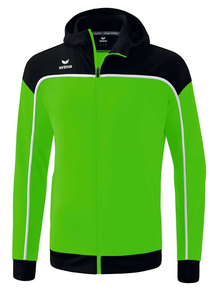 Kinder Change By Erima Trainingsjacke mit Kapuze in green/schwarz/weiss