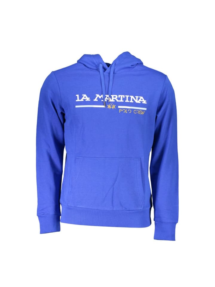 Blau Baumwolle Herren mit Kapuze Sweatshirt