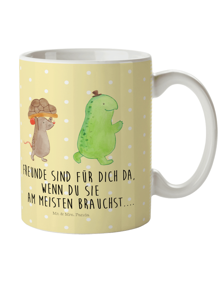 Kinderpott Schildkröte Maus mit Spruch in Gelb Pastell