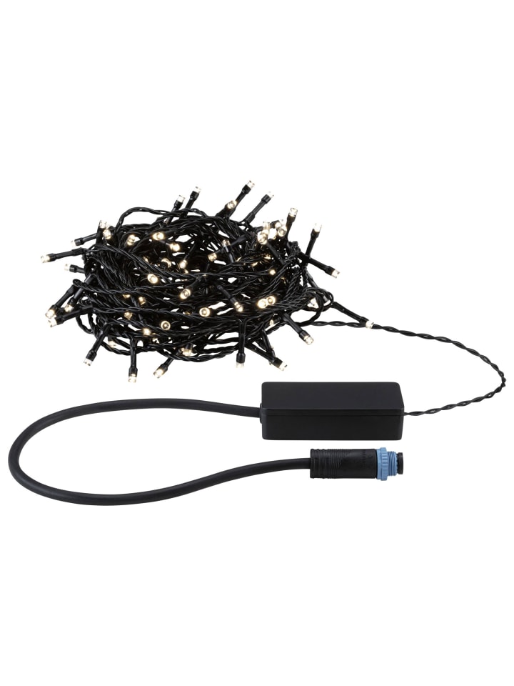 Plug & Shine LED Lichterkette Yuna 3000K 12,4m IP44 2,5W Schwarz