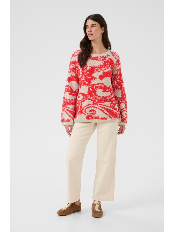 Strickpullover CRTemikka Loose fit in Red Paisley