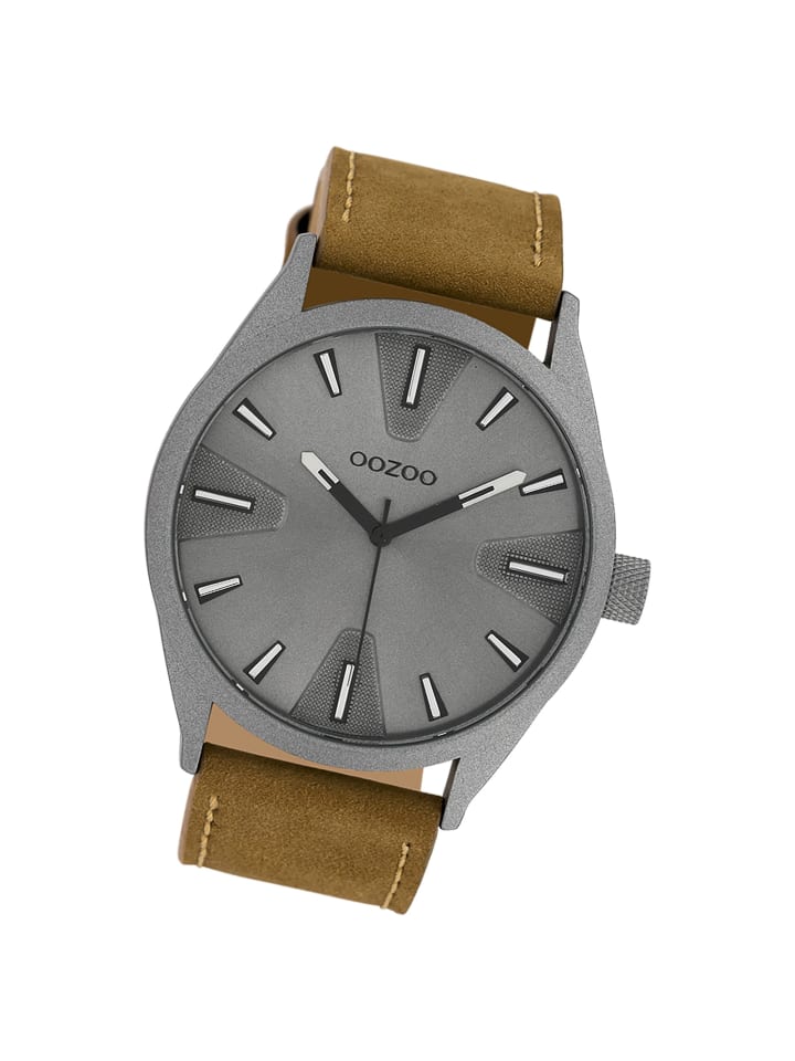 Analog-Armbanduhr Oozoo Timepieces braun extra groß (ca. 46mm)