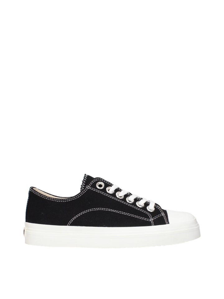Schwarz Stoff Low Top Sneaker