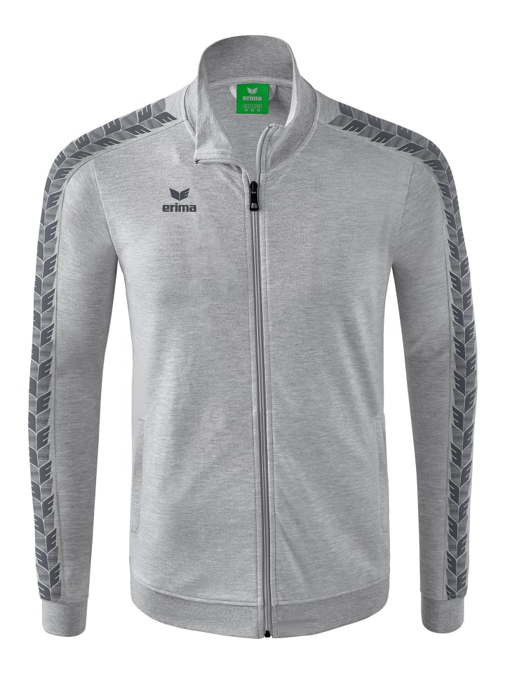 Kinder Essential Team Tracktop Jacke in hellgrau melange/slate grey