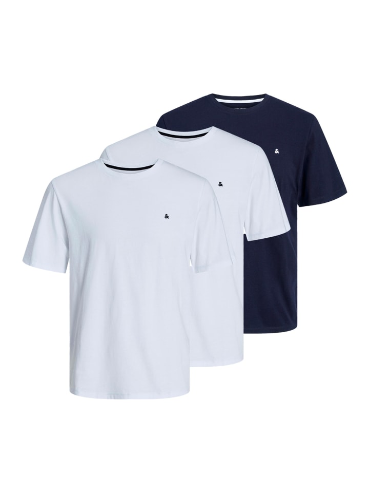 T-Shirt Essentials in Weiß / dunkelblau