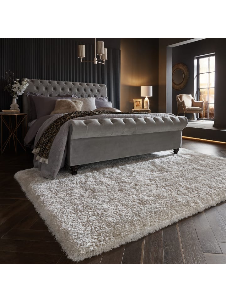 Hochflor-Teppich Kuschelig ORWELL Weich Wohnzimmer in Beige