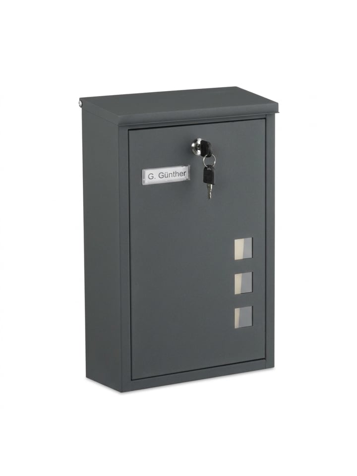 Briefkasten in Anthrazit - (B)25 x (H)40 x (T)11,5 cm