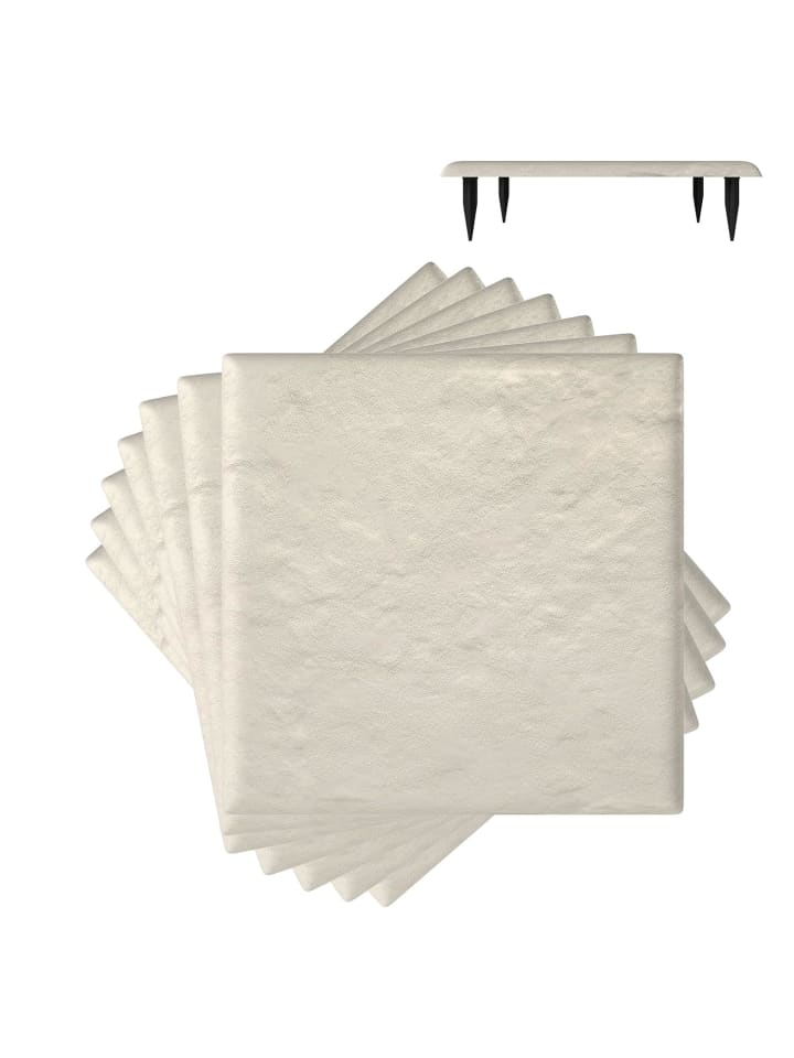 8er Set Gehwegplatten für Garten Polypropylen in Beige