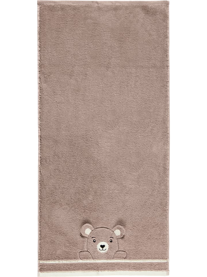 Frottier Kinder-Handtuch Bär 3D in beige