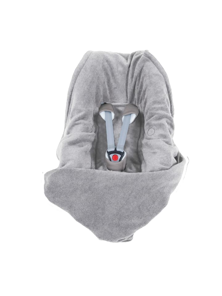 Babydecke Fleece Einschlagdecke für Autositz und Kinderwagen in stone