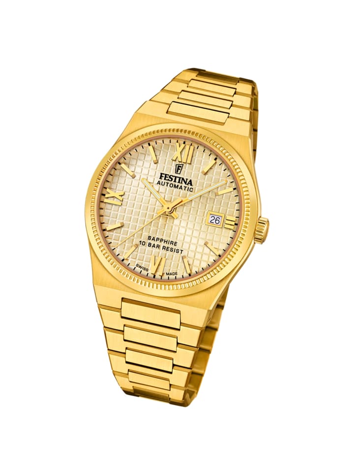 Analog-Armbanduhr Festina Swiss Made gold groß (ca. 40mm)
