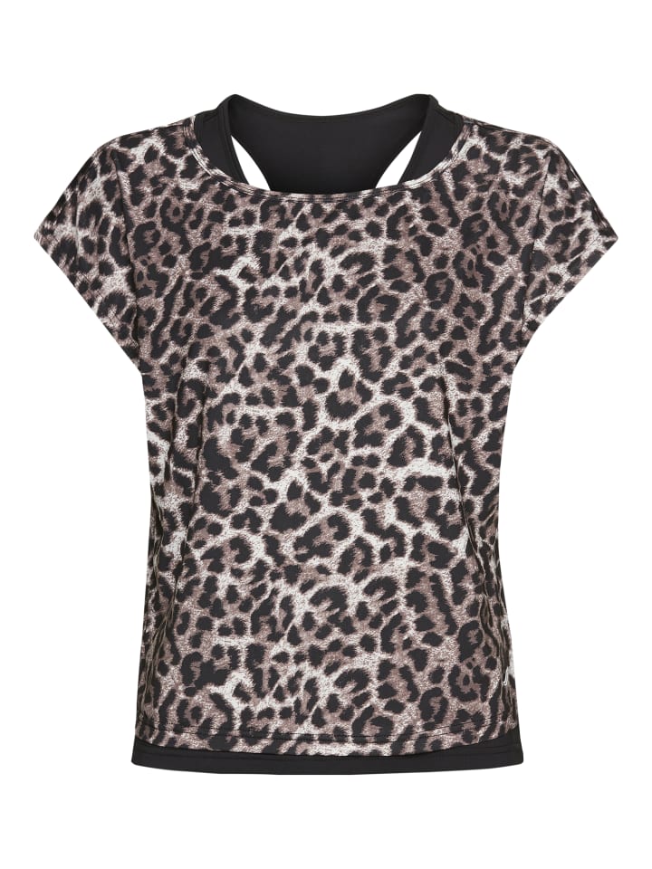 Funktionsshirt in AOP schwarz