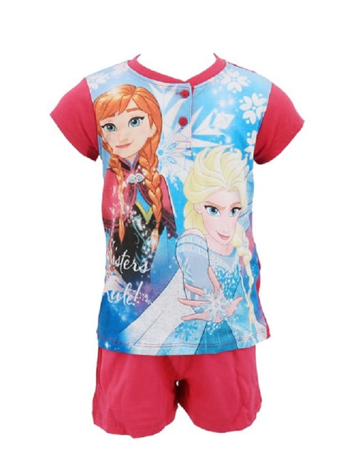 2tlg. Outfit: Schlafanzug kurzer Sommer-Pyjama in Rot