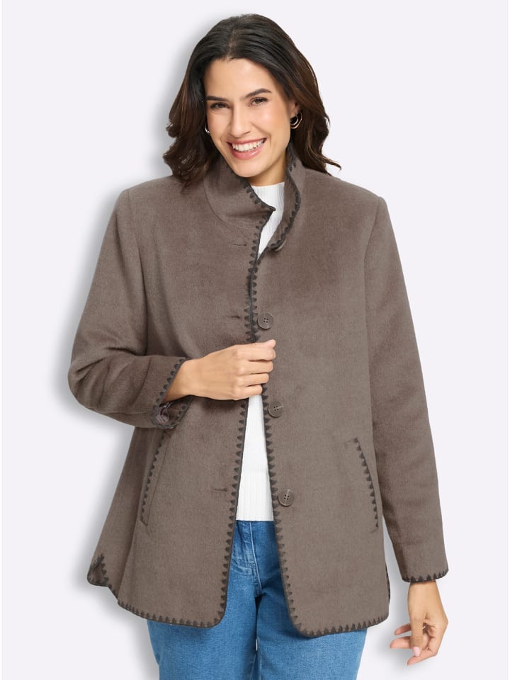 Jacke in taupe-meliert