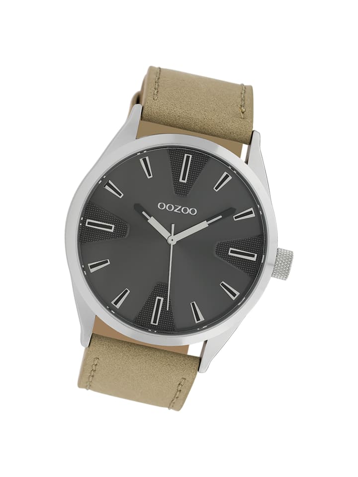 Analog-Armbanduhr Oozoo Timepieces dunkelgrau extra groß (ca. 46mm)
