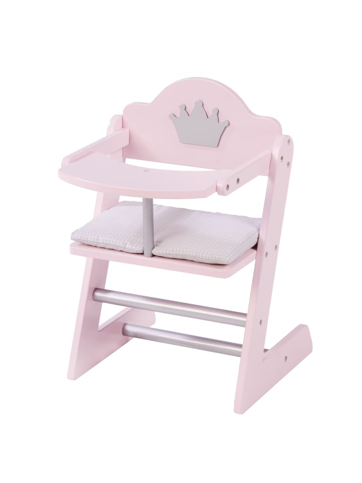 Puppenhochstuhl Prinzessin Sophie – rosa/silber mit Krone