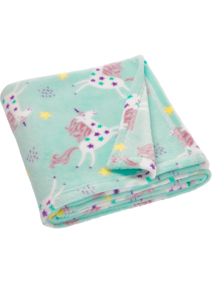 Fleece-Decke Einhorn in mint