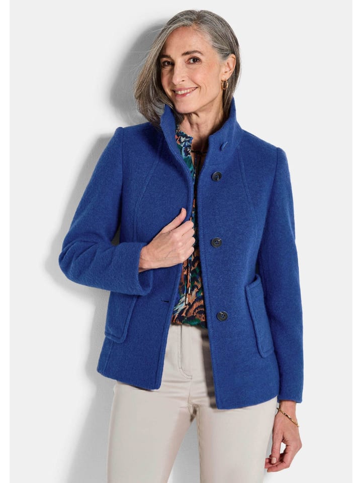 Elegante Kurzjacke mit Stehkragen in royalblau