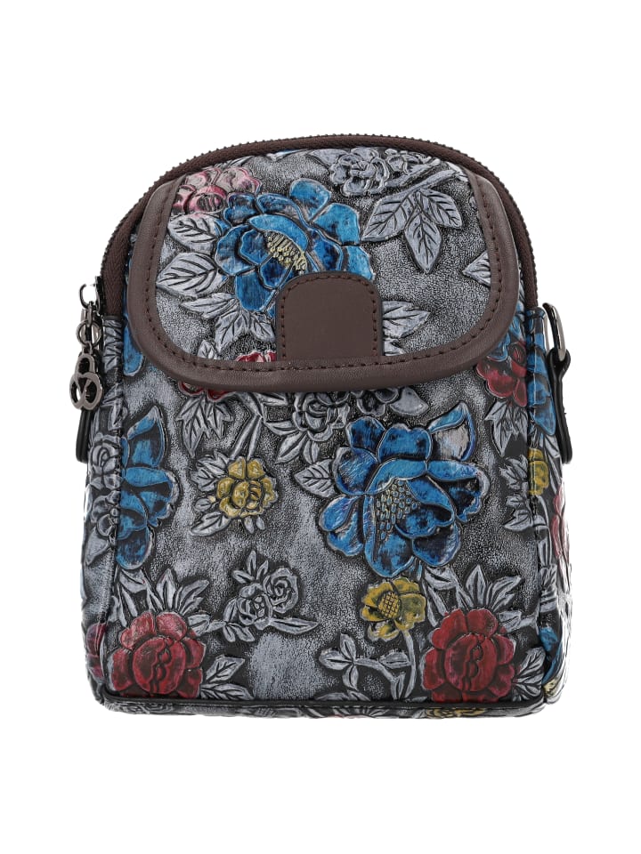 Women Satchel in Blue Multicolor