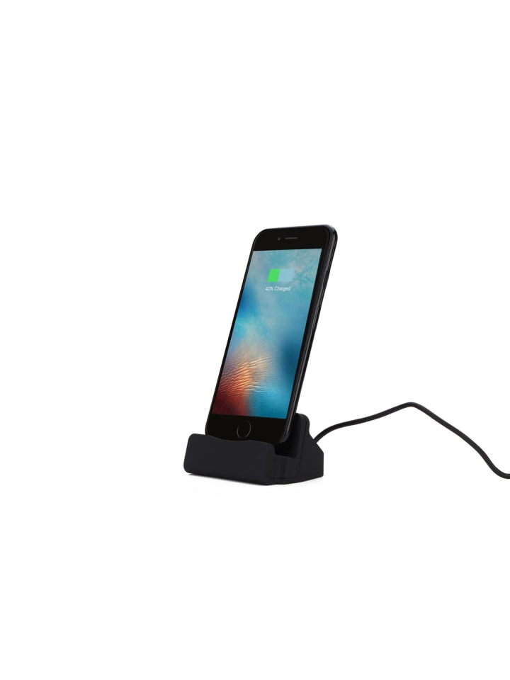 Ladestation mit Lightning-Anschluss in Schwarz