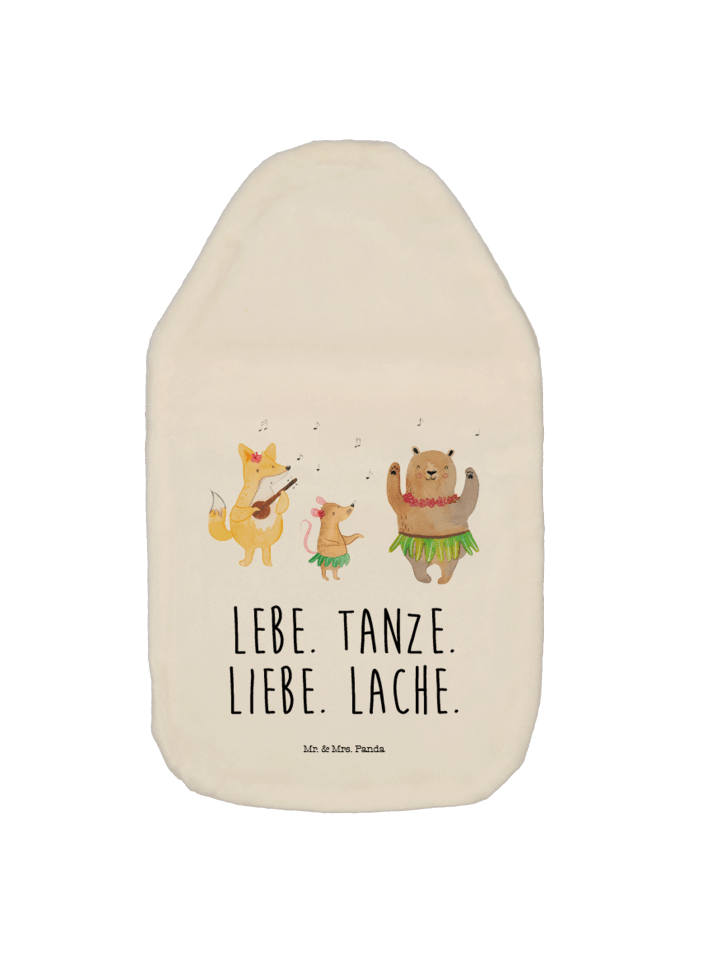 Wärmflasche Waldtiere Aloha mit Spruch in Weiß