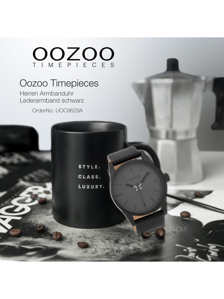 oozoo timepieces oozoo uhr schwarz silber