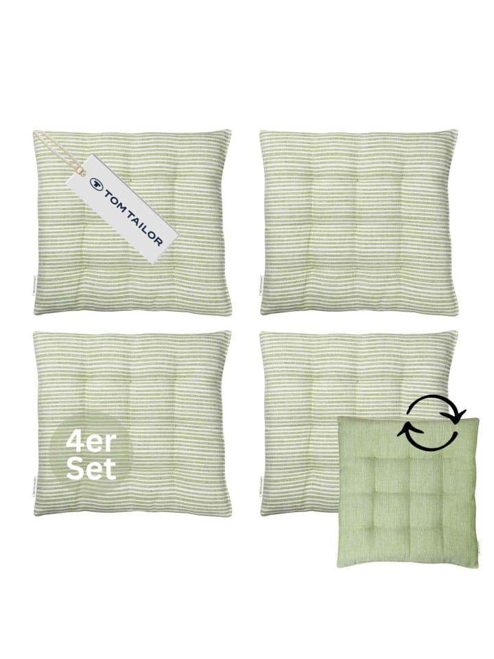 Sitzkissen 4er Sparset FRESHSTRIPE4ER 4 in Grün