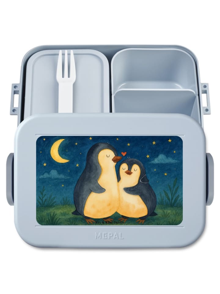 Bento Box Pinguine Einschlafen Design ohne Spruch in Blau Pastell