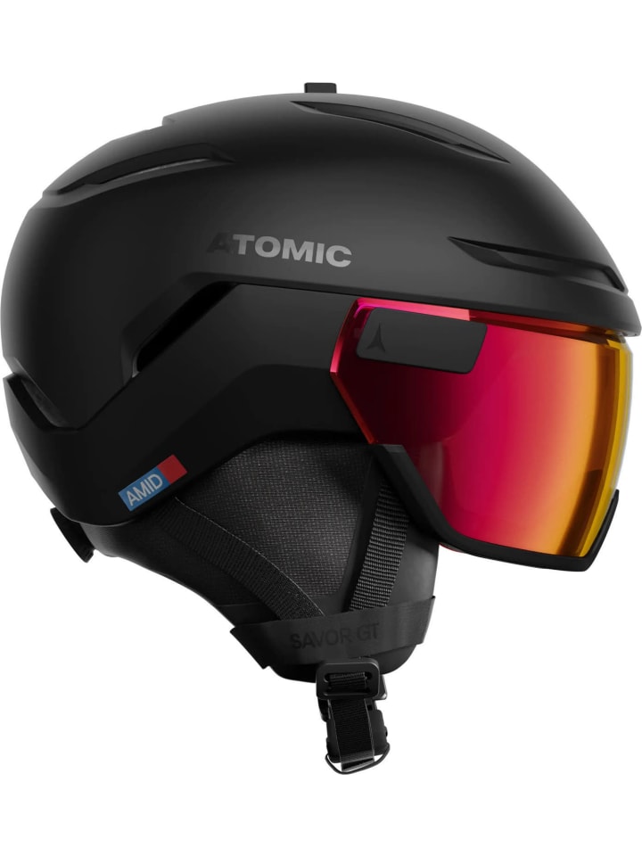 Skihelm mit Visier in schwarz