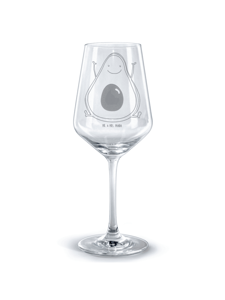 Glas für Rotwein Avocado Glücklich ohne Spruch in Transparent
