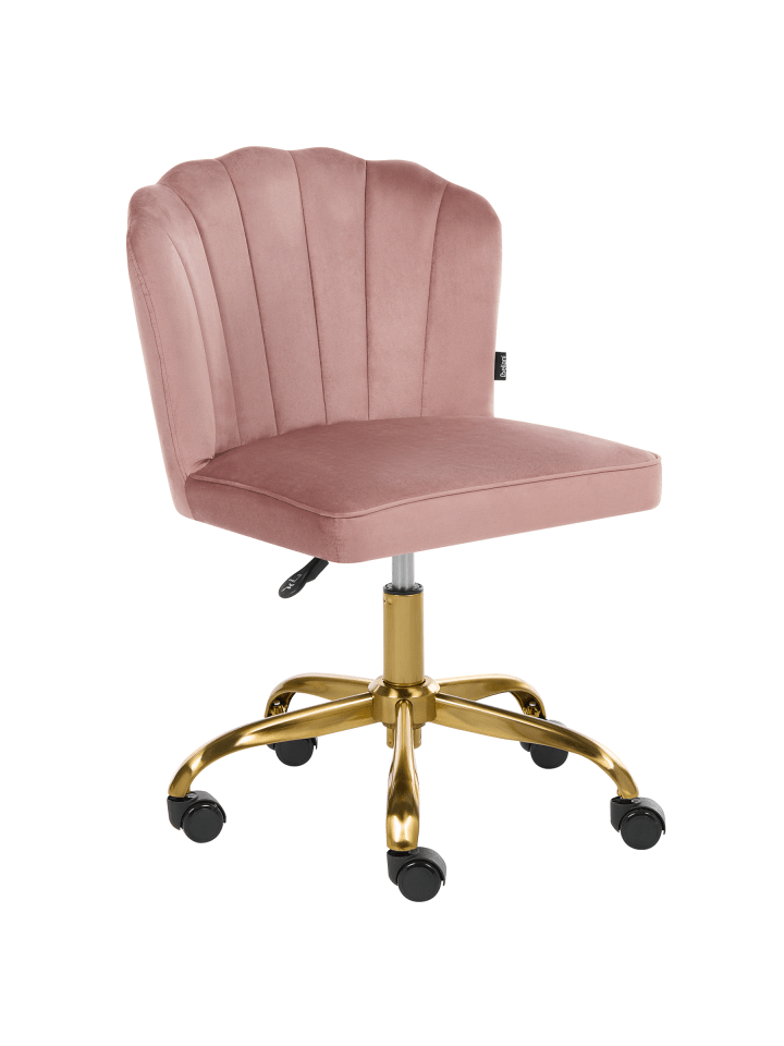 Bürostuhl VALTICELLO in Rosa/Gold - (W) 60 x (H) 77 x (L) 60 cm