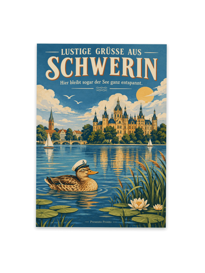 Bildkarte Schloss charmant Design mit Spruch in Weiß