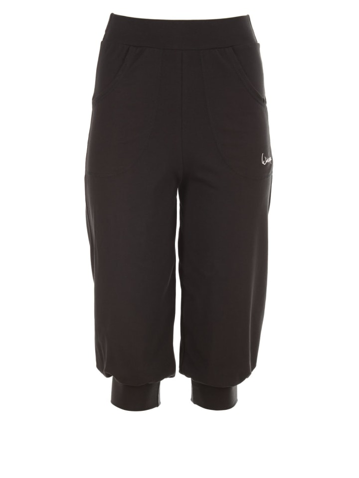 3/4-High Waist-Trainingshose WBE12 in schwarz