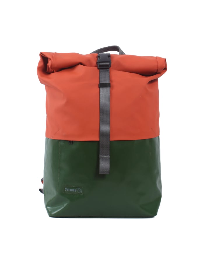 Rolltop-Rucksack Nomo 7.1 in jungle green-orange